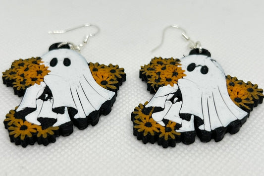 3d Printed Halloween Ghost Earrings